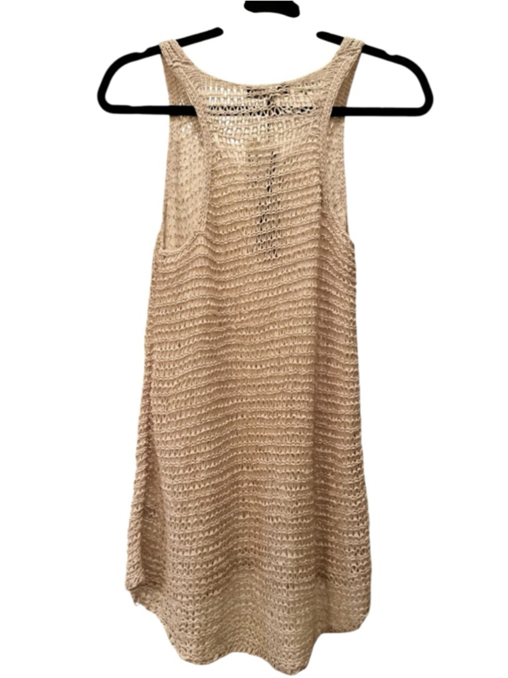 NWT Honey Punch Beige Crochet Knit Tank Top Women’s Size M - Picture 4 of 6